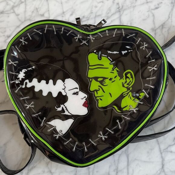 Rock Rebel Monsters Bride Frankenstein Heart Mini Backpack Patent Leather main image 6